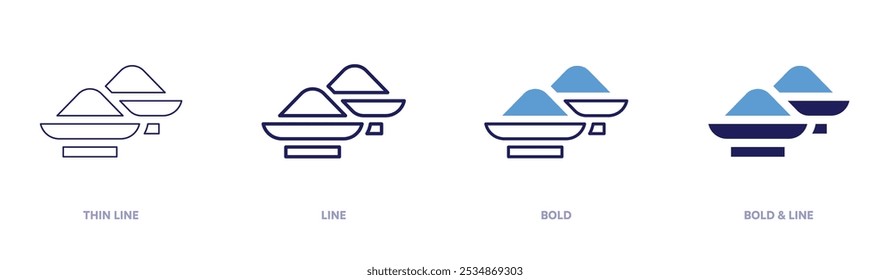 Dust icon in 4 different styles. Thin Line, Line, Bold, and Bold Line. Duotone style. Editable stroke.