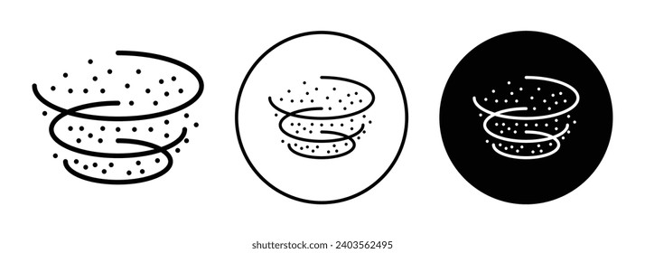 Dust icon. dust devil or dust tornado whirlwind vortices logo set vector. dirt sand particles molecules blow upward due to wind blow symbol. dirty sand air pollution sign