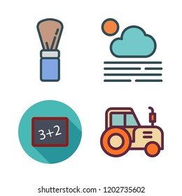 dust icon set. vector set about powder, blackboard, tractor and fogg icons set.