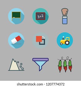 dust icon set. vector set about background, blackboard, lights and filter icons set.