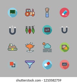 dust icon set. vector set about blackboard, light, tractor and background icons set.