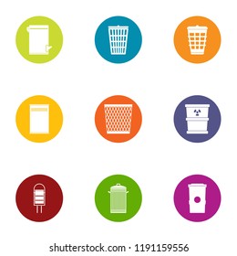 Dust icons set. Flat set of 9 dust vector icons for web isolated on white background