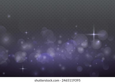 Dust light. Bokeh light lights effect background. Sparkling blue particles. Christmas background from shining dust.