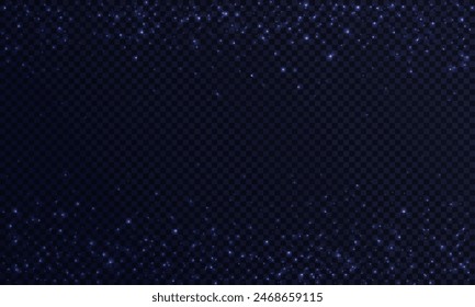 dust light PNG. Christmas background with glitter. Night stars. Vector