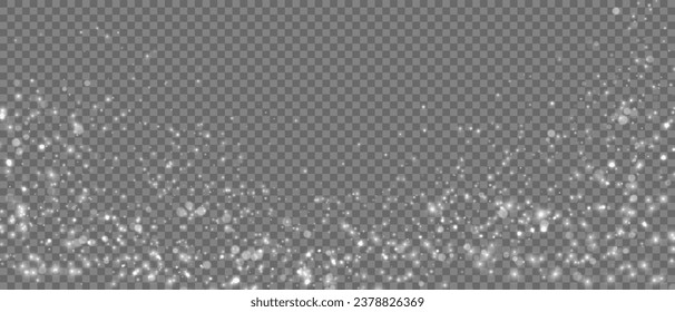 Dust Light PNG.Light Effects Background. Glowing Christmas Dust Backdrop with Bokeh Confetti and Sparkle Overlay Texture, Ideal for Stock and Design Projects.