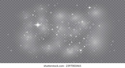 Dust Light PNG.Light Effects Background. Glowing Christmas Dust Backdrop with Bokeh Confetti and Sparkle Overlay Texture, Ideal for Stock and Design Projects.	