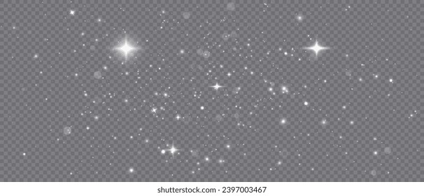 Dust Light PNG.Light Effects Background. Glowing Christmas Dust Backdrop with Bokeh Confetti and Sparkle Overlay Texture, Ideal for Stock and Design Projects.	