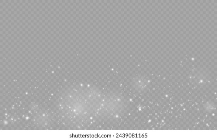 Dust Light PNG.Light Effects Background. Glowing Christmas Dust Backdrop with Bokeh Confetti and Sparkle Overlay Texture, Ideal for Stock and Design Projects.