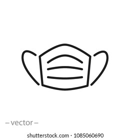 dust mask icon -  line sign, vector illustration eps10