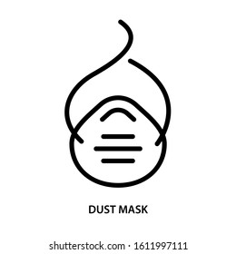 Dust mask icon. Simple design. Line vector. Isolate on white background.