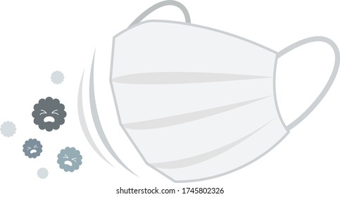 Protección de máscara de polvo, ilustración vectorial