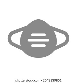 Dust mask or respirator vector icon. Face protective mask, respiratory protection equipment.