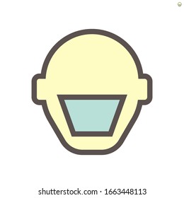 
Dust mask or surgical mask  icon. Item is a disposable type. Consist of filter cover nose and mouth to protection health from dust, virus infection for people, medic, doctor and nurse. 48x48 px icon.