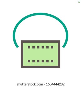 Dust mask or surgical mask  icon. Item is a disposable type. Consist of filter cover nose and mouth to protection health from dust, virus infection for people, medic, doctor and nurse. 48x48 px icon.