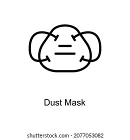 Dust Mask vector outline icon. Illustration style EPS 10 file format