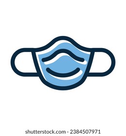 Dust Mask Vector Thick Line Filled Dark Colors Icons For Personal And Commercial Use.
