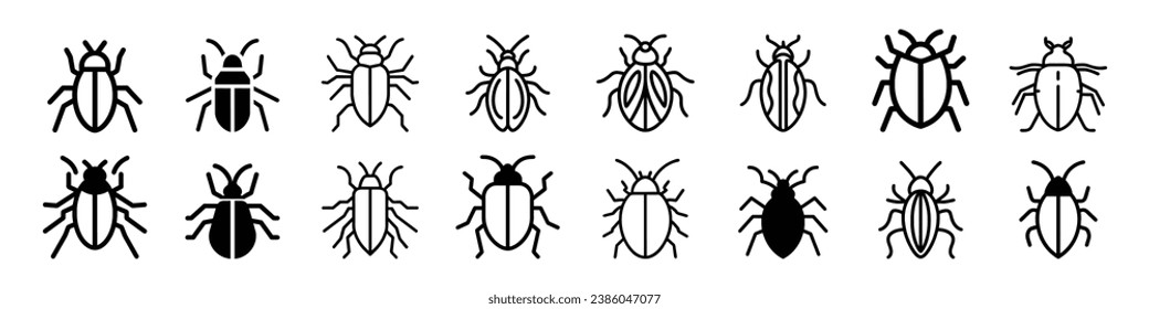 Icono de ácaro de polvo, icono lineal de garrapatas parásitas. Icono de cucaracha sobre fondo blanco. Símbolo plano vectorial de símbolo de ácaro de la colección de animales modernos, Iconos de la cometa, Cucaracha. Iconos vectoriales de fallos de Cockroach