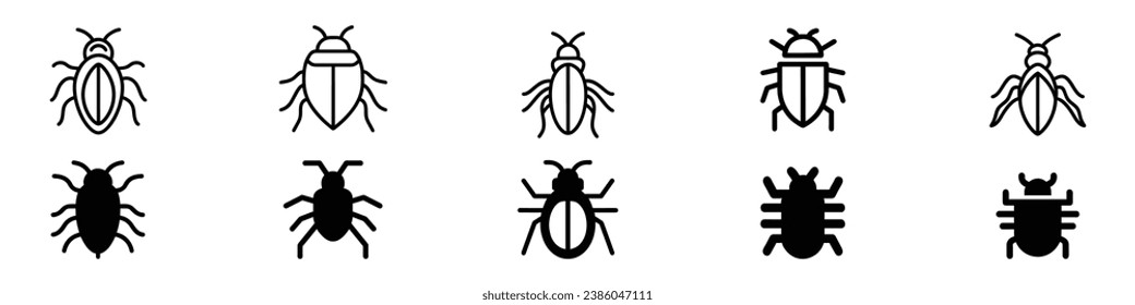 Dust mite icon,  Parasite tick linear icon. Mite vector icons on white background. Flat vector mite icon symbol sign from modern animals collection, Mite icons, Cockroach. Cockroach bug vector icon