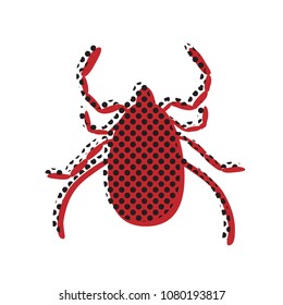 Dust mite sign illustration. Vector. Brown icon with shifted black circle pattern as duplicate at white background. Isolated.