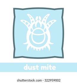 dust mite vector illustration - set of household pests in pure style