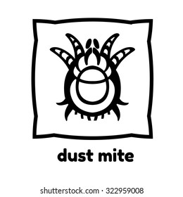 dust mite vector illustration - set of household pests in pure style