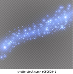 Dust on a transparent background.bright stars.The glow lighting effect. vector illustration.the sun is shining. magic