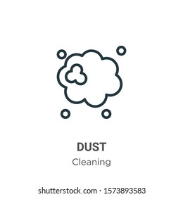 Dust outline vector icon. Thin line black dust icon, flat vector simple element illustration from editable cleaning concept isolated on white background