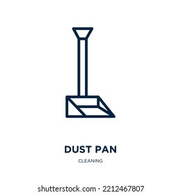 dust pan icon from cleaning collection. Thin linear dust pan, hygiene, dust outline icon isolated on white background. Line vector dust pan sign, symbol for web and mobile