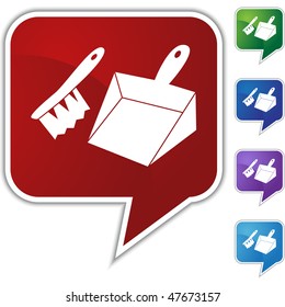 Dust pan icon isolated on a white background.