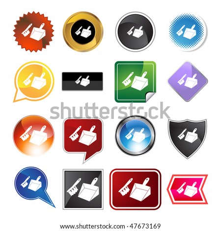 Dust pan icon isolated on a white background.