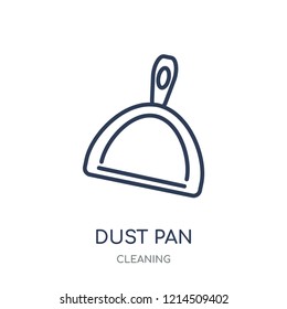 Dust pan icon. Dust pan linear symbol design from Cleaning collection. Simple outline element vector illustration on white background.