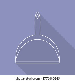 Dust pan  icon  with long shadow vector