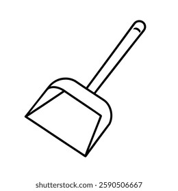 dust pan line art vector on white background