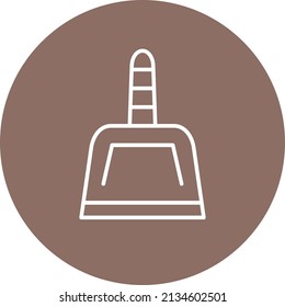 Dust Pan line circle icon vector image. Can also be used for web apps, mobile apps and print media.
