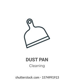 Dust pan outline vector icon. Thin line black dust pan icon, flat vector simple element illustration from editable cleaning concept isolated on white background