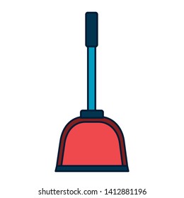 dust pan spring cleaning tools vector illustration