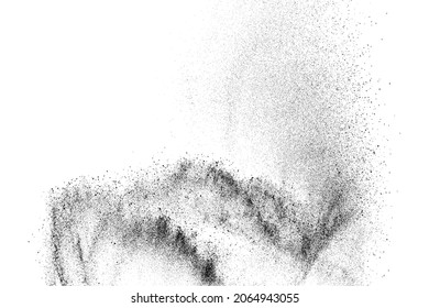 Textura negra angustiada. Textura granulada oscura sobre fondo blanco. El polvo sobrante texturado. Partículas de ruido de grano. Efecto blanco roto. Elementos de diseño gruesos. Ilustración del vector, EPS 10.