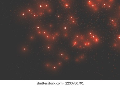 Dust particles. Abstract background of particles. Fire flying sparks. 3d rendering.
