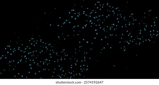 Dust particles with bokeh effect. Abstract blue magic background. 3d rendering.