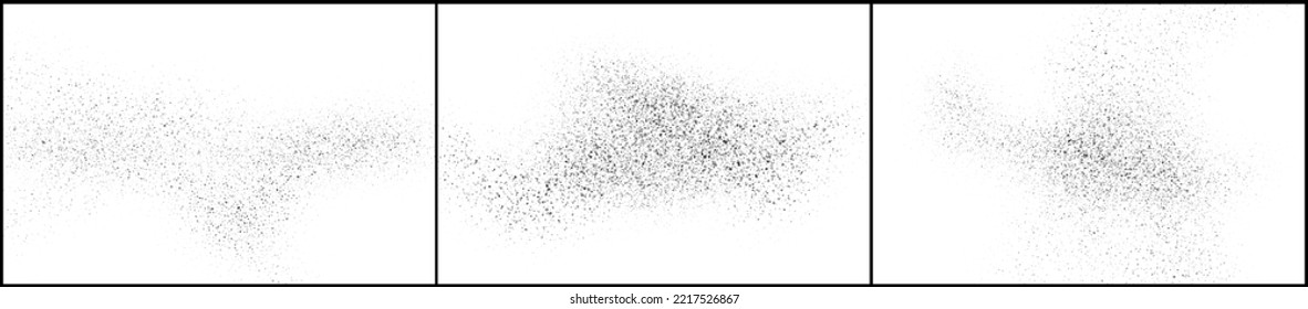 Dust particles effect vector splatter on white background texture. Dust overlay noise dirt background