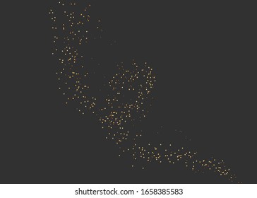 Dust particles fly in space. Gold sparks and golden stars glitter special light effect. Magic dust particles. Vector sparkles on transparent background. Christmas abstract. 