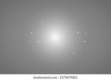 Dust particles fly in space. horizontal light rays. Glowing streaks of dust on a dark background.