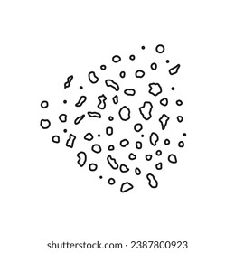 Dust particles vector icon isolated on square white background. Simple flat minimalist monochrome cartoon art styled drawing.