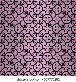 Dust pink geometric seamless pattern in alien style. Modern design. Entangled tessellated repeatable backdrop.