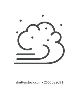 Dust Pollution Line Icon. Vector Outline Illustration of Airborne Particles and Contaminated Air, Environmental Awareness Symbol for Dusty Air and Health Concerns