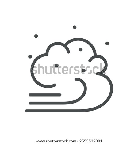 Dust Pollution Line Icon. Vector Outline Illustration of Airborne Particles and Contaminated Air, Environmental Awareness Symbol for Dusty Air and Health Concerns