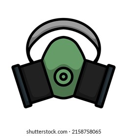 Dust Protection Mask Icon. Editable Bold Outline With Color Fill Design. Vector Illustration.