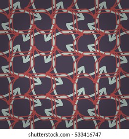 Dust purple fancy seamless pattern background in liner style. Colored, symmetrical design for banner, game, carpet or other purpose. Intricate puzzle repeatable backdrop.