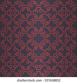 Dust purple fancy seamless pattern in technology style. Plain tessellated repeatable backdrop. Retro tracery.
