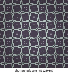 Dust purple geometrical seamless pattern background in indian style. Colorful, symmetrical design for game, surface, curtain or other purpose.